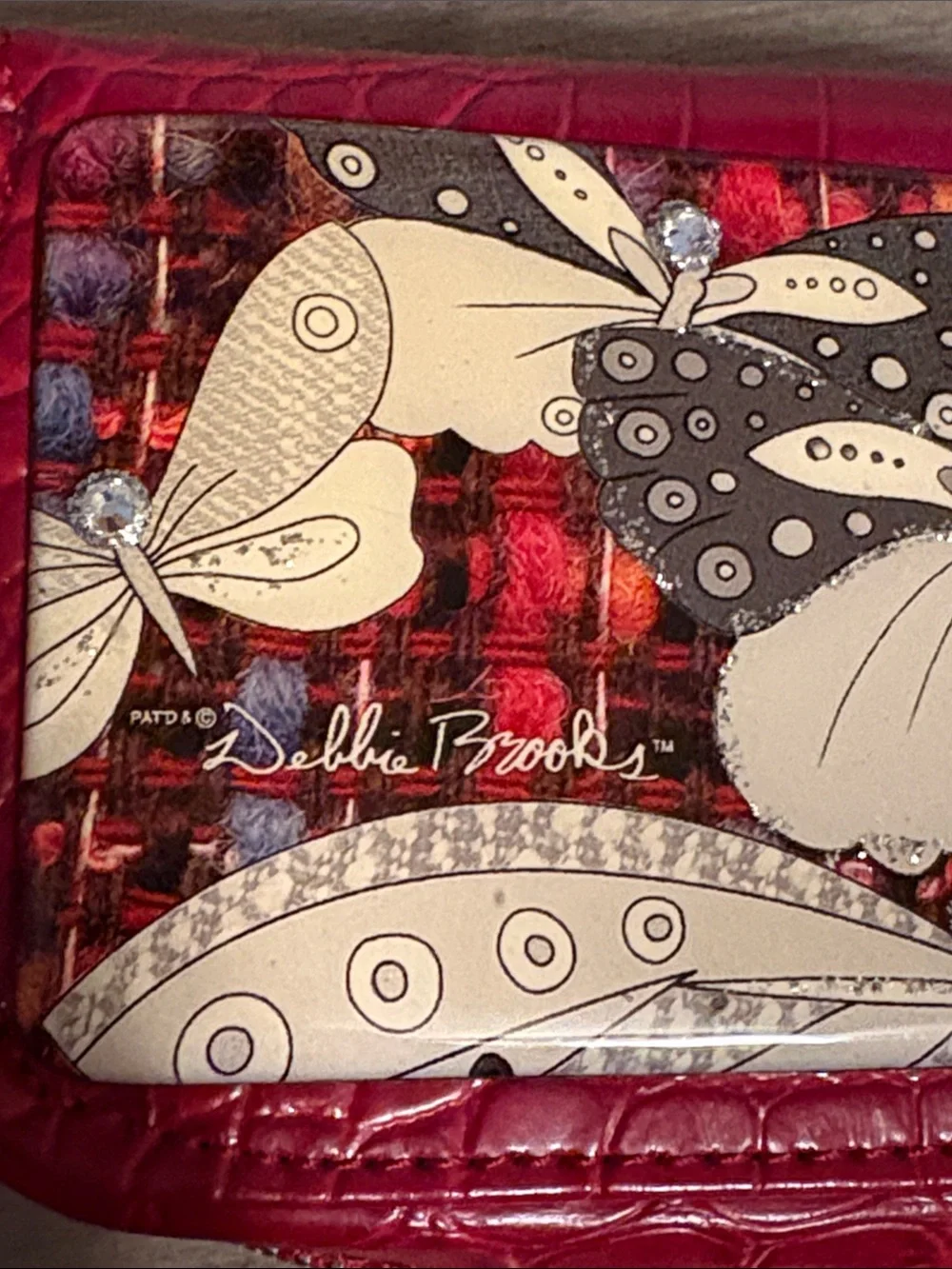 Debbie Brooks Red Butterfly Wristlet Wallet